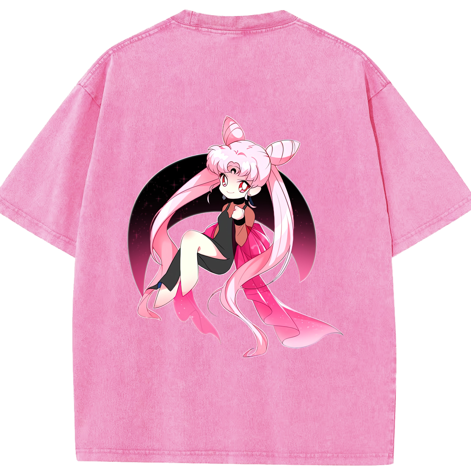 （画像用） 美少女戦士セーラームーン ちびうさ Sailor Moon Chibiusa Tsukino Usagi Small Lady Serenity 綿100% ヴィンテージ風 半袖Tシャツ（背面プリント）